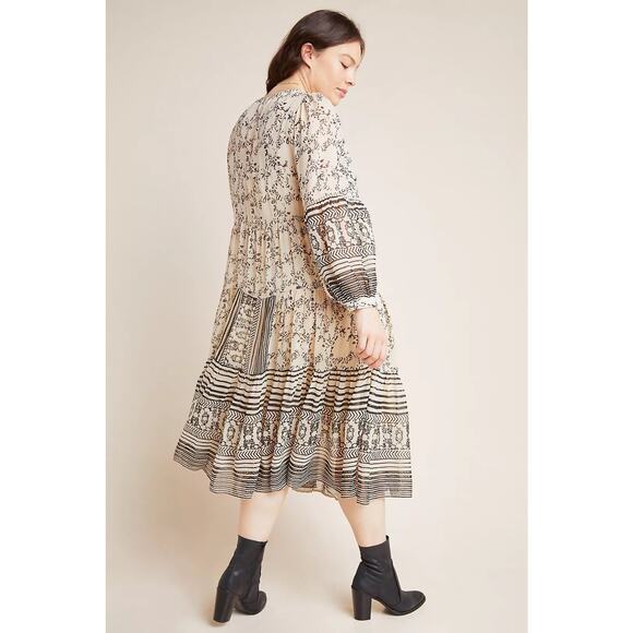 MSRP $178 Anthropologie Talulah Tiered Midi Dress Size M | SAME DAY SHIP - Picture 2 of 9